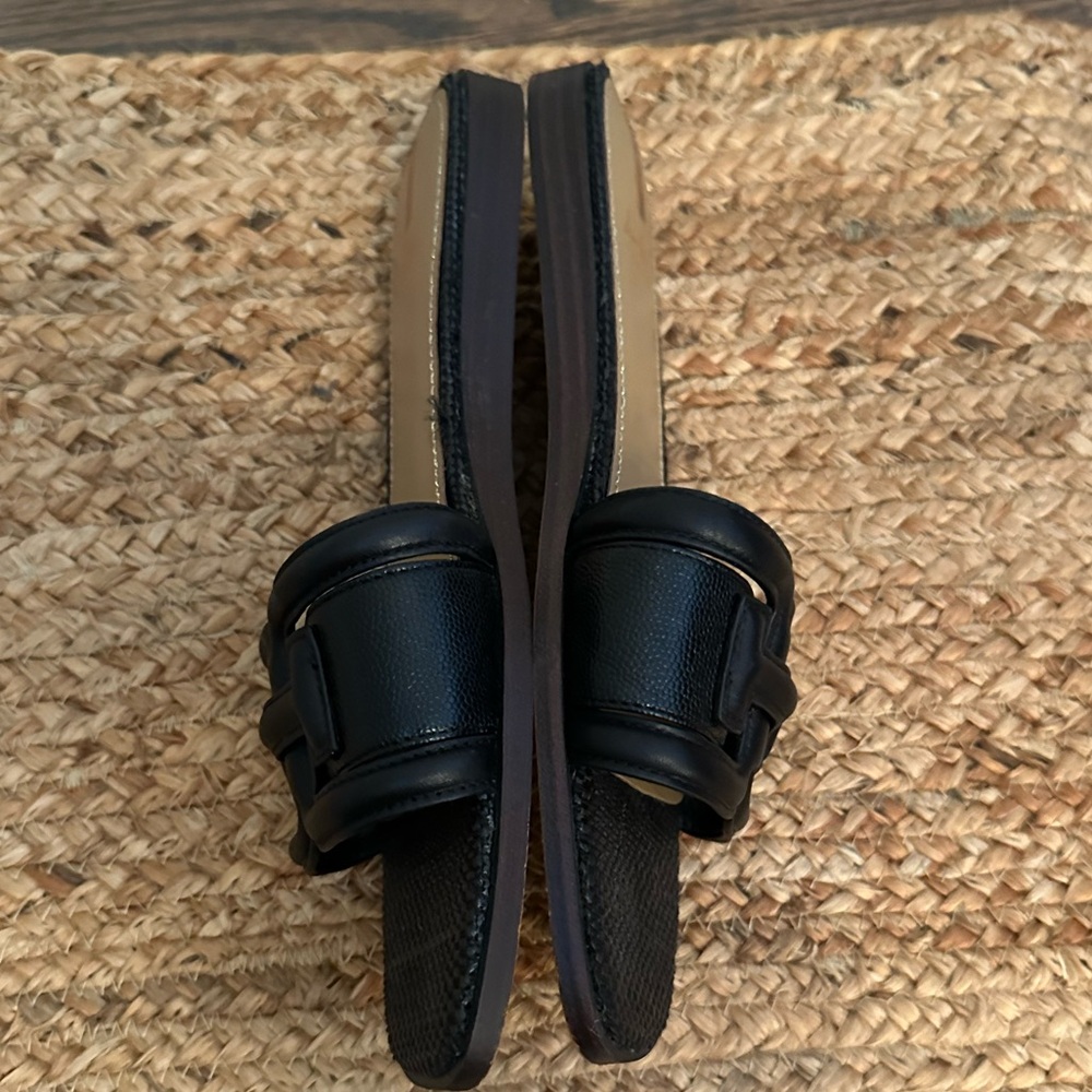 SAM EDELMAN Irina Slide Sandal - Black Leather Size 7 - Picture 5 of 8